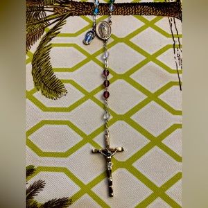 Rosary New! Beautiful crystal rosary with extra medal, Italy Signed